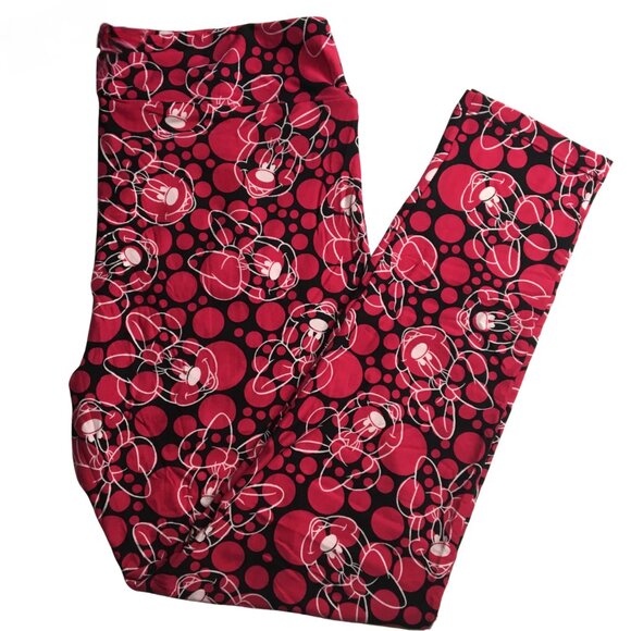 LuLaRoe Adorable Magic Mouse TC Leggings | Black with Hot Pink Dots | NWT - Picture 2 of 2